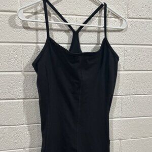 Aerie Black Strappy Spandex Jumpsuit with side pockets.